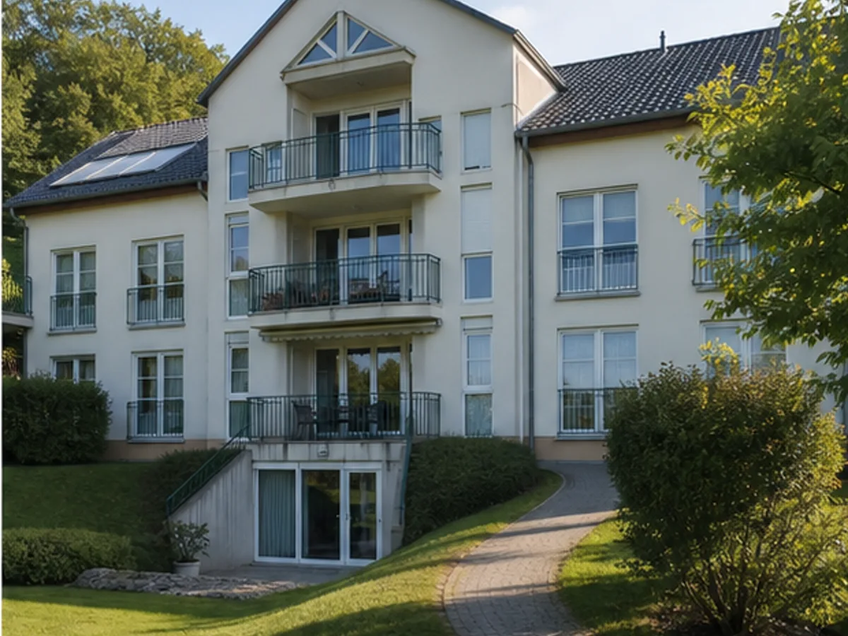 Ferienwohnung mit Balkon und Gartenblick in einer Golfregion